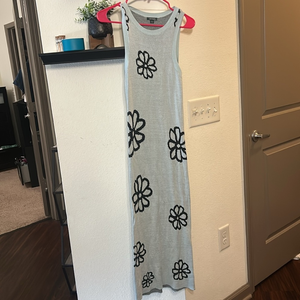 Wild Fable Blue Sheath Midi Dress Sleeveless Halter - Picture 2 of 4